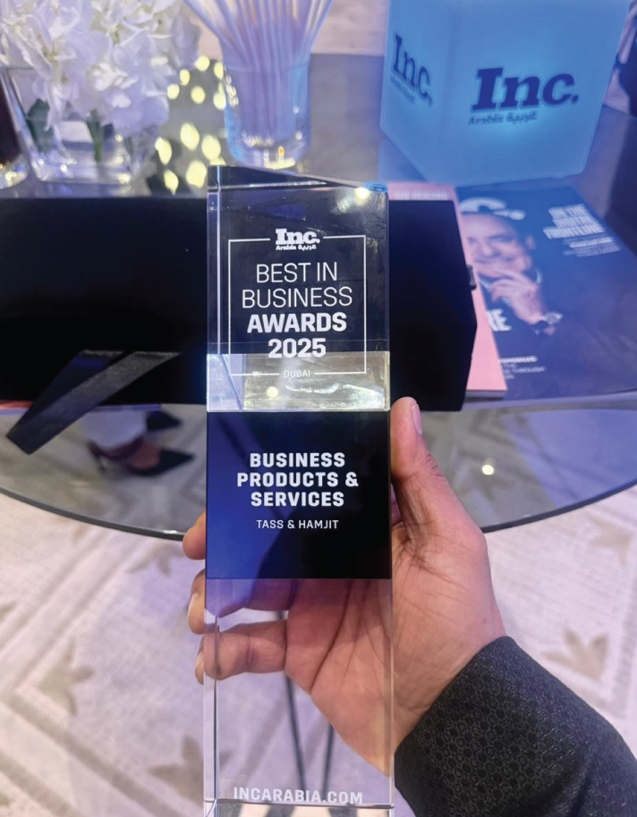 Tass and Hamjits won the best in business award 2026 from Inc Arabia